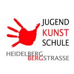 Logo Jugendkunstschule. Rote Hand auf weißem Grund.