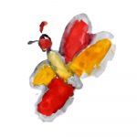 Logo von Schmetterling mit bunten Flügeln.