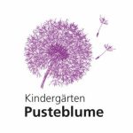 Logo von Kindergärten Pusteblume. Lila Pusteblume.
