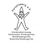 Logo von Purzelzwerg eV. Clown in schwarz-weiß.